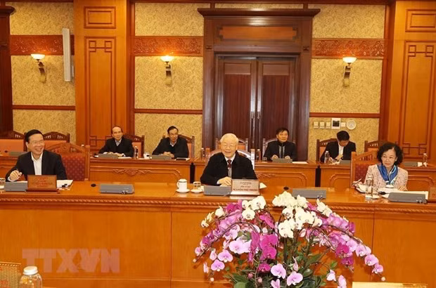 Tong Bi thu chu tri hop Ban Bi thu danh gia viec to chuc Tet Quy Mao hinh anh 1