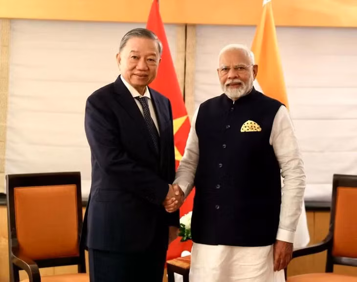 Tổng Bí thư, Chủ tịch nước Tô Lâm và Thủ tướng Ấn Độ Narendra Modi. (Nguồn: PTI)
