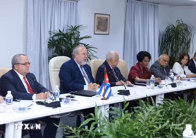 Thủ tướng Cuba Manuel Marrero Cruz phát biểu. (Ảnh: Lâm Khánh/TTXVN)
