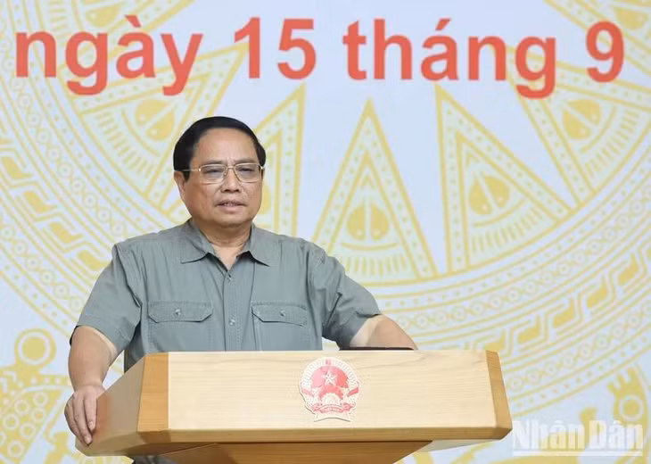 Thủ tướng Phạm Minh Chính phát biểu ý kiến tại Hội nghị. (Ảnh: TRẦN HẢI)