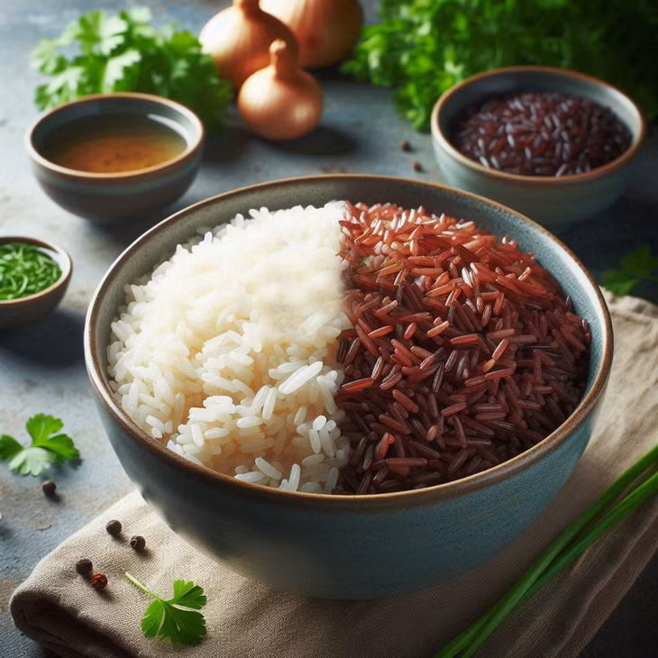 Các chuyên gia khuyên bạn nên ăn cả gạo lứt. Ảnh minh họa: AI