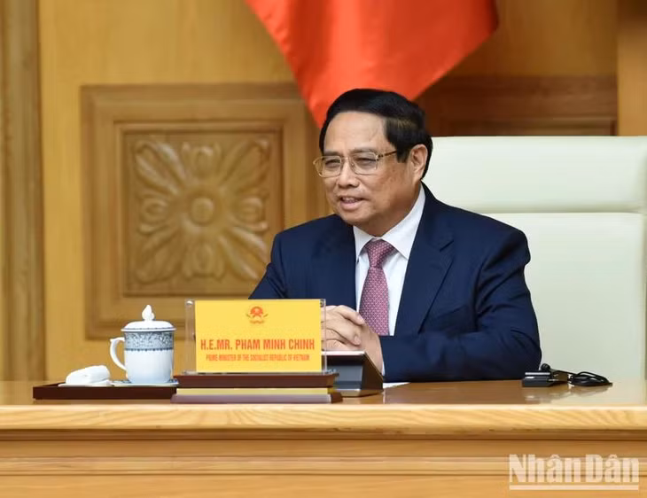 Thủ tướng Phạm Minh Chính phát biểu ý kiến tại buổi làm việc (Ảnh: Trần Hải).