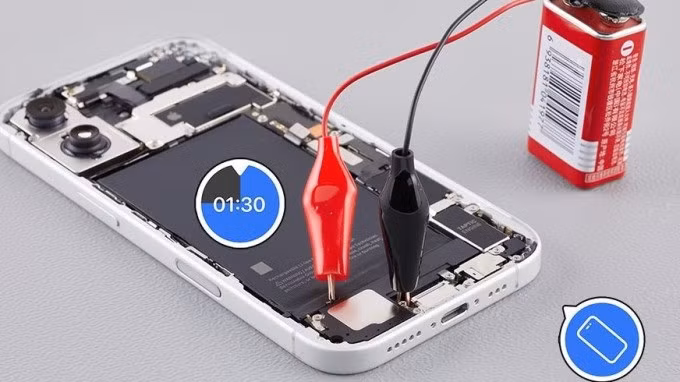 Hướng dẫn tháo pin iPhone 16 của Apple.