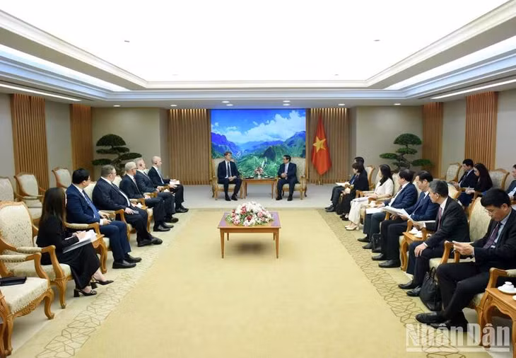 Quang cảnh buổi tiếp. (Ảnh: Trần Hải)