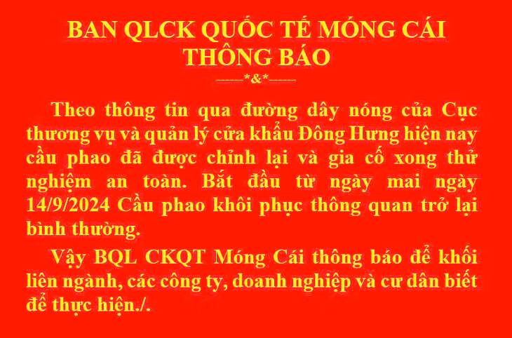 Thông báo của BQL