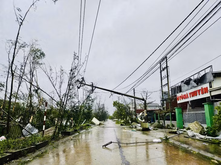 Hạ tầng kỹ thuật CCN Hà Khánh (cây xanh, cột điện, trạm biến áp...) bị ảnh hưởng lớn sau cơn bão.