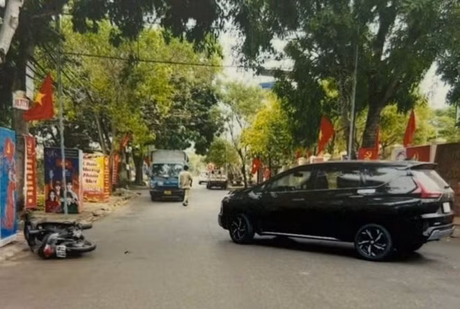 Hiện trường vụ tai nạn được phục dựng để phục vụ công tác điều tra.