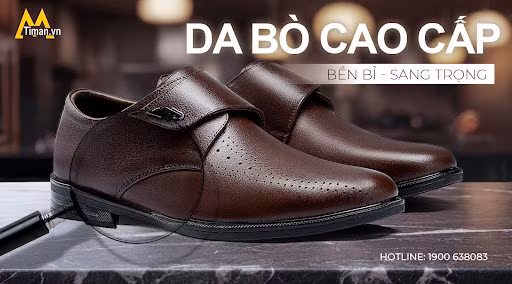 Giày tây nam Timan chế tác từ da bò cao cấp bền bỉ sang trọng