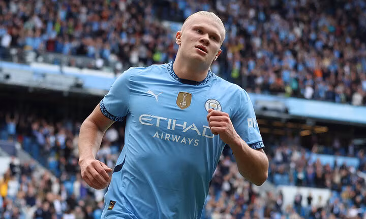 Haaland ghi 10 bàn trong 7 trận gần nhất cho đội tuyển Na Uy và Man City. (Ảnh: Reuters)