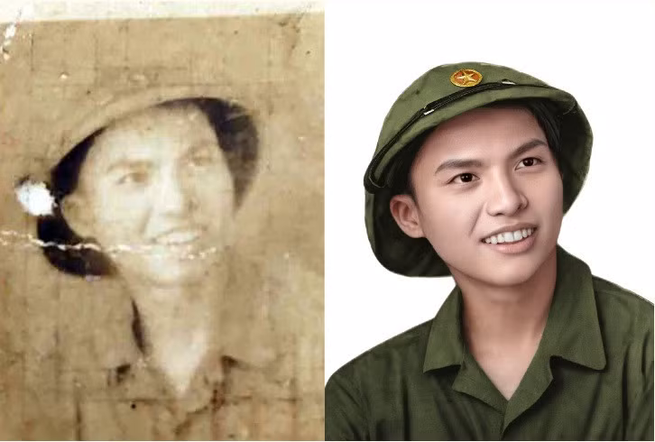 Hình ảnh một liệt sĩ được phục dựng sống động nhờ ứng dụng công nghệ AI. Ảnh: NCVV