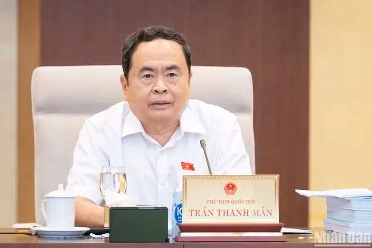 Chủ tịch Quốc hội Trần Thanh Mẫn phát biểu ý kiến. (Ảnh: DUY LINH)