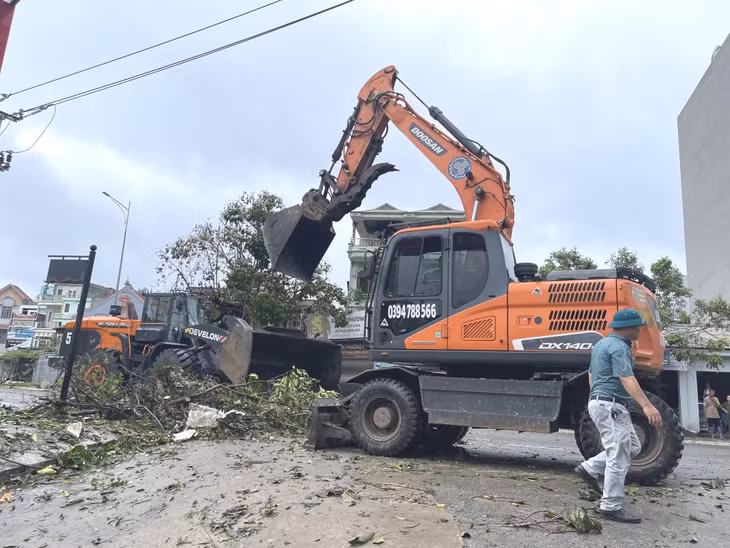 TP Hạ Long huy động nhân lực, phương tiện khẩn trương dọn dẹp cây xanh đổ gãy sau bão số 3.