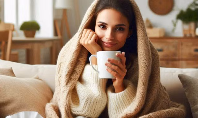 Uống nước ấm, đi chậm và hít thở đều giúp cơ thể thích nghi khi ra ngoài thời tiết giá lạnh.