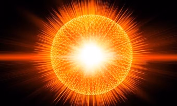 Mô phỏng hạt nhân nguyên tử phóng xạ. Ảnh: Space