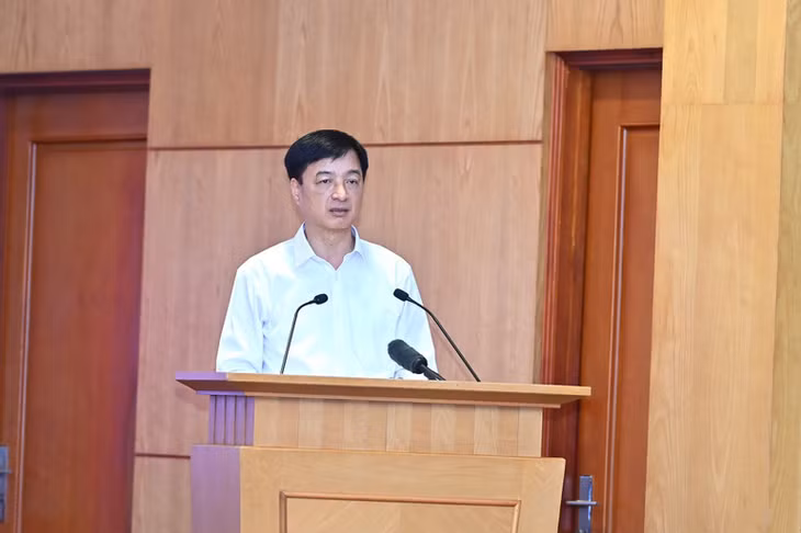 Đồng chí Nguyễn Duy Ngọc, Ủy viên Bộ Chính trị, Bí thư Trung ương Đảng,Chủ nhiệm Ủy ban Kiểm tra Trung ương, phát biểu tại hội nghị. (Ảnh: ĐĂNG KHOA)