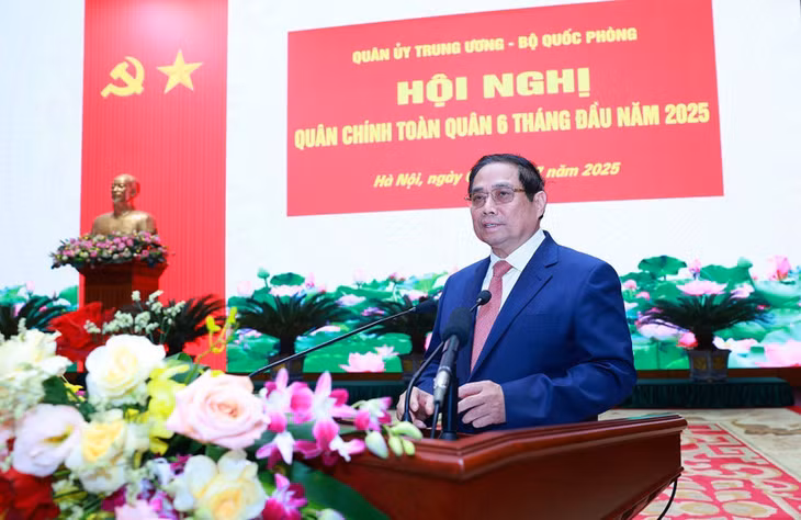 Thủ tướng Phạm Minh Chính phát biểu chỉ đạo. (Ảnh: Dương Giang TTXVN)