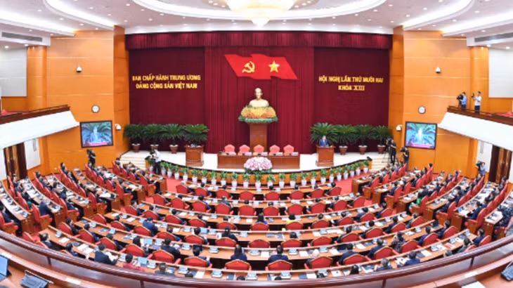Quang cảnh Hội nghị Trung ương 12, khóa XIII. (Ảnh: ĐĂNG KHOA)