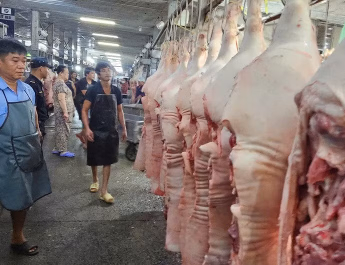 Nhu cầu tiêu thụ chậm, thêm ảnh hưởng dịch khiến giá heo giảm - Ảnh: N.TRÍ