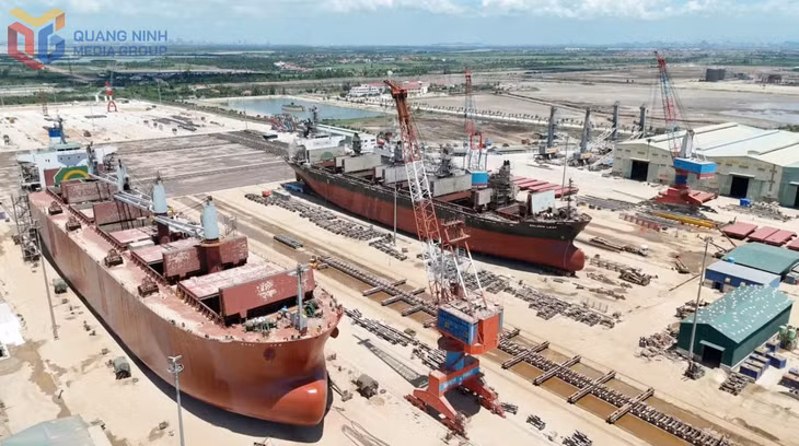 Khu vực sửa chữa tàu của Công ty CP Nosco Shipyard trên địa bàn phường Liên Hoà sau sắp xếp.