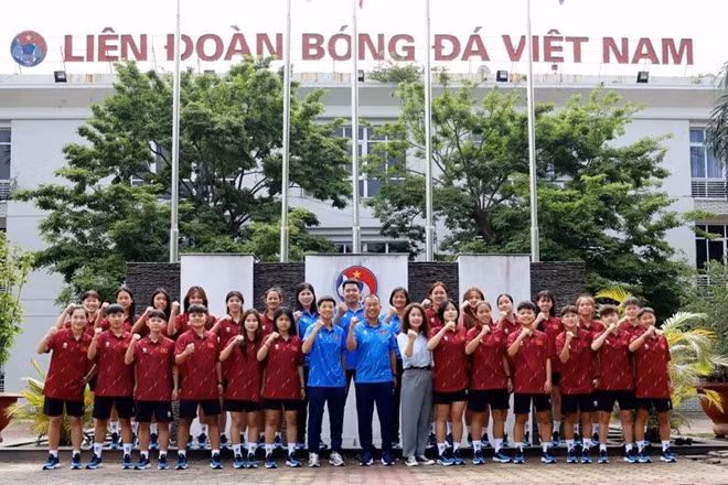U20 Việt Nam chuẩn bị cho vòng loại U20 nữ châu Á 2026. Ảnh: VFF
