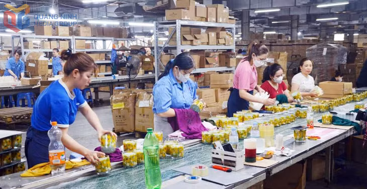 Công nhân đang làm việc tại bộ phận hoàn thiện, Công ty TNHH MTV Nến nghệ thuật AIDI Việt Nam (Khu công nghiệp Cái Lân).
