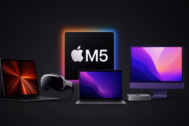 Apple dự kiến sẽ tích hợp chip M5 thế hệ mới vào loạt thiết bị trong năm nay. Đồ họa: Quang Minh