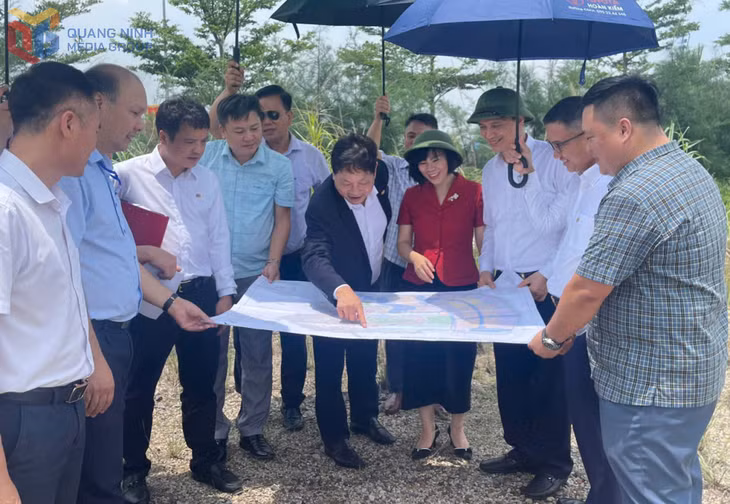 Ông Trương Gia Bình, Chủ tịch FPT nghiên cứu, khảo sát đầu tư tại phường Tuần Châu (tháng 7/2025).