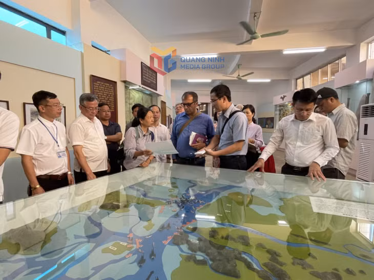 Các chuyên gia thẩm định di tích Bạch Đằng (Quảng Ninh).