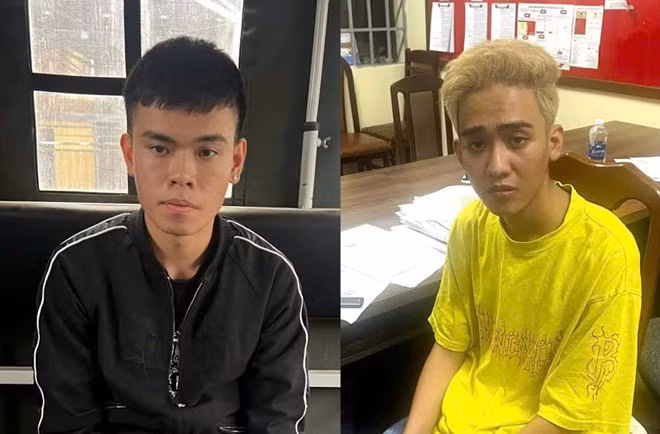 Hai thanh niên giả danh nhân viên ngân hàng, lừa đảo Việt kiều gần 1 tỉ đồng. Ảnh: Công an cung cấp