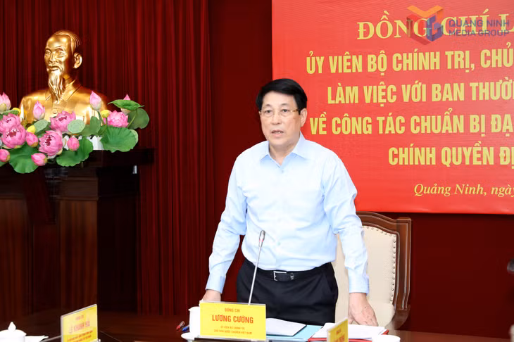 Chủ tịch nước Lương Cường, phát biểu chỉ đạo tại hội nghị.