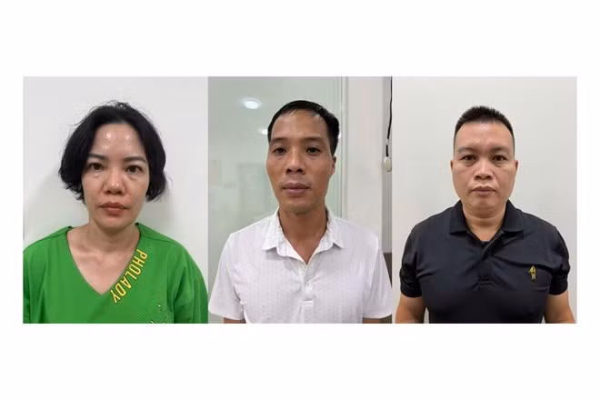 Các đối tượng bị tạm giữ hình sự. Ảnh: Công an Hà Nội