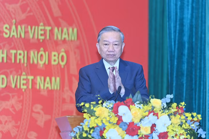 Tổng Bí thư Tô Lâm phát biểu tại buổi gặp mặt. (Ảnh: Đăng Khoa)