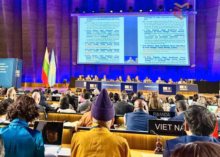 Quang cảnh Kỳ họp lần thứ 47 của Ủy ban Di sản Thế giới (UNESCO) ở Thủ đô Paris, Cộng hòa Pháp.