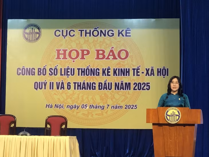 Sáng 5/7, Cục Thống kê (Bộ Tài chính) tổ chức họp báo công bố số liệu thống kê kinh tế xã hội quý II và 6 tháng đầu năm 2025.