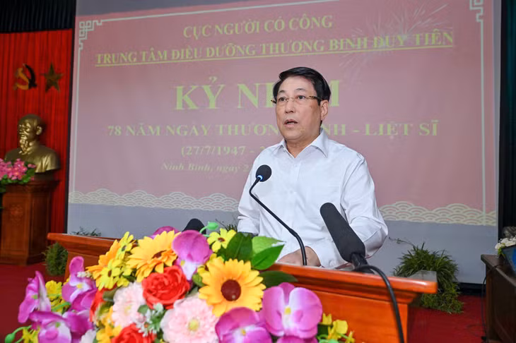 Chủ tịch nước phát biểu thăm hỏi, tri ân các thương binh, bệnh binh.