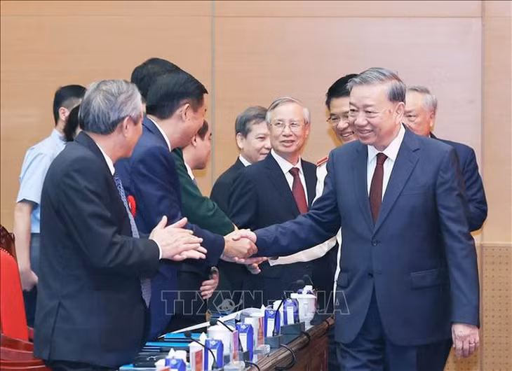 Tổng Bí thư Tô Lâm dự Lễ kỷ niệm 65 năm Ngày truyền thống ngành KSND - Ảnh: TTXVN