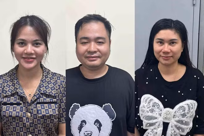 Các đối tượng cầm đầu đường dây mua bán thuốc lá điện tử bị Công an bắt giữ. Ảnh: Công an Hà Nội