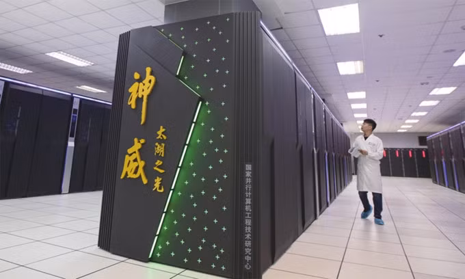 Siêu máy tính Sunway TaihuLight của Trung Quốc. Ảnh: Xinhua
