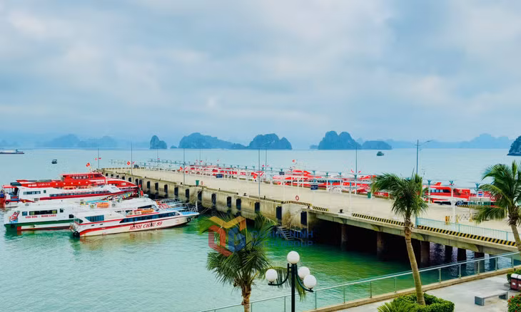 Tàu cao tốc đỗ tại Bến cảng quốc tế Ao Tiên chuẩn bị cho việc đón khách dịp nghỉ lễ 30/4-1/5.