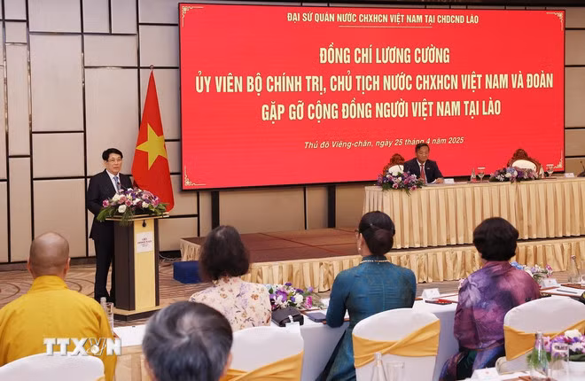 Chủ tịch nước Lương Cường phát biểu. (Ảnh: Lâm Khánh/TTXVN)