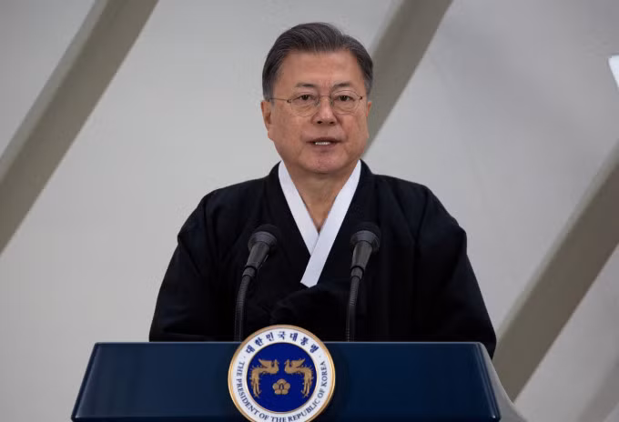 Cựu tổng thống Hàn Quốc Moon Jae-in tại Seoul hồi tháng 3/2022. Ảnh: Reuters