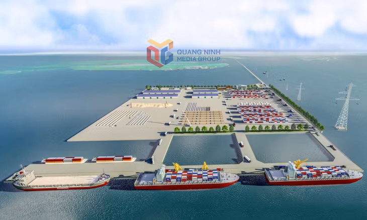 Phối cảnh bến cảng tổng hợp Vạn Ninh (TP Móng Cái) đang được tích cực triển khai thi công.