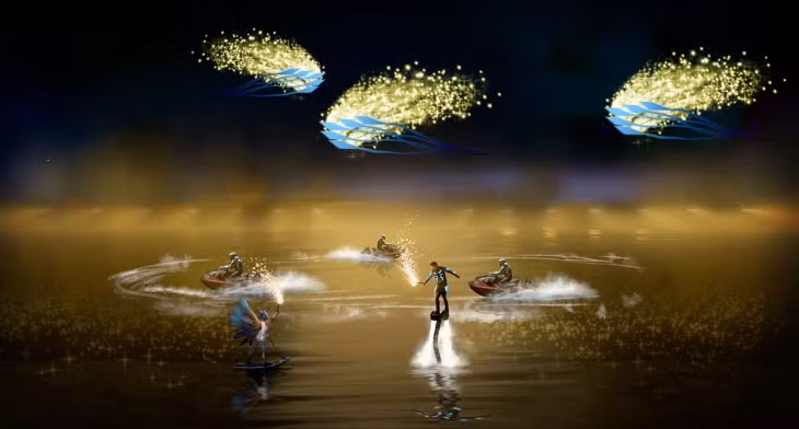 Show “Bản giao hưởng Đảo Xanh” sẽ hướng đến xác lập kỷ lục vào đêm khai màn ngày 23/5. Ảnh phối cảnh.