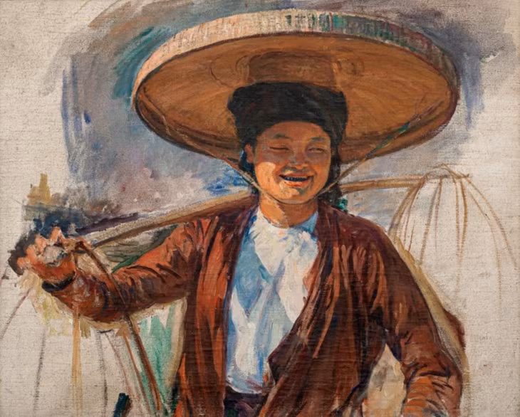 La paysanne (Nữ nông dân) của Victor Tardieu được gõ búa 3,15 triệu HKD (10,4 tỷ đồng). Ông hoàn thành tranh vào khoảng năm 1922-1924, chất liệu sơn dầu trên canvas, kích thước 65x81,3 cm.