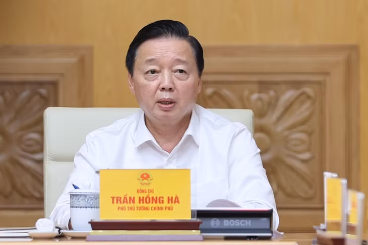 Phó Thủ tướng Trần Hồng Hà phát biểu tại cuộc họp - Ảnh: VGP/Nhật Bắc