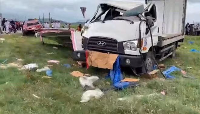 Hiện trường vụ tai nạn. Ảnh: Anh Khang.