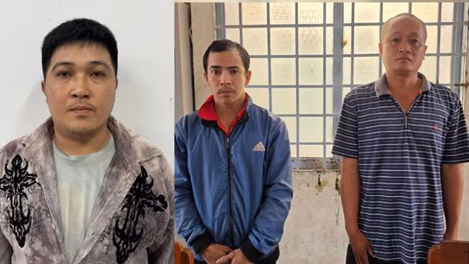 Tường Mập, Thanh và Hậu (từ phải sang) cùng trong đường dây thực hiện trộm cắp và tiêu thụ tài sản trái phép. Ảnh: Văn Vũ