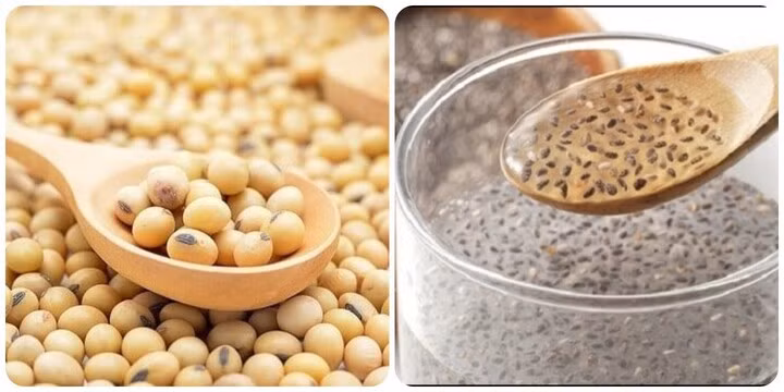 Đậu nành và hạt chia là hai thực phẩm giàu Omega-3 rất tốt cho sức khoẻ