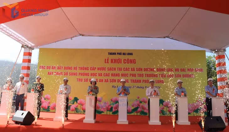 Tháng 9/2024, TP Hạ Long tổ chức khởi công nhóm các dự án, trong đó có dự án Xây dựng hệ thống cấp nước sạch cho 4 xã (Sơn Dương, Đồng Lâm, Vũ Oai, Hòa Bình).