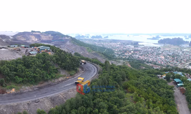Tuyến đường vận tải than chuyên dụng được đầu tư đồng bộ kết hợp với trồng cây xanh bảo vệ môi trường.